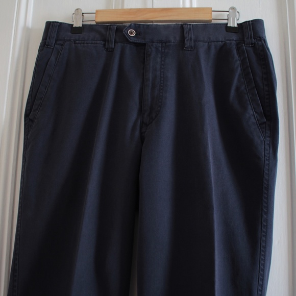 Drinkwater's Cambridge Hiltl Cotton Navy Blue Dress Pants Romania Made Size 34 - Picture 2 of 14